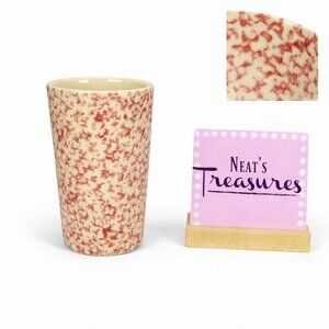 Roseville The Workshop of Gerald Henn ROSE SPONGE Red Spongeware 12 oz Tumbler